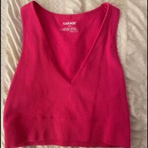 Stella Seamless Plunge Tank Top - Hot Pink